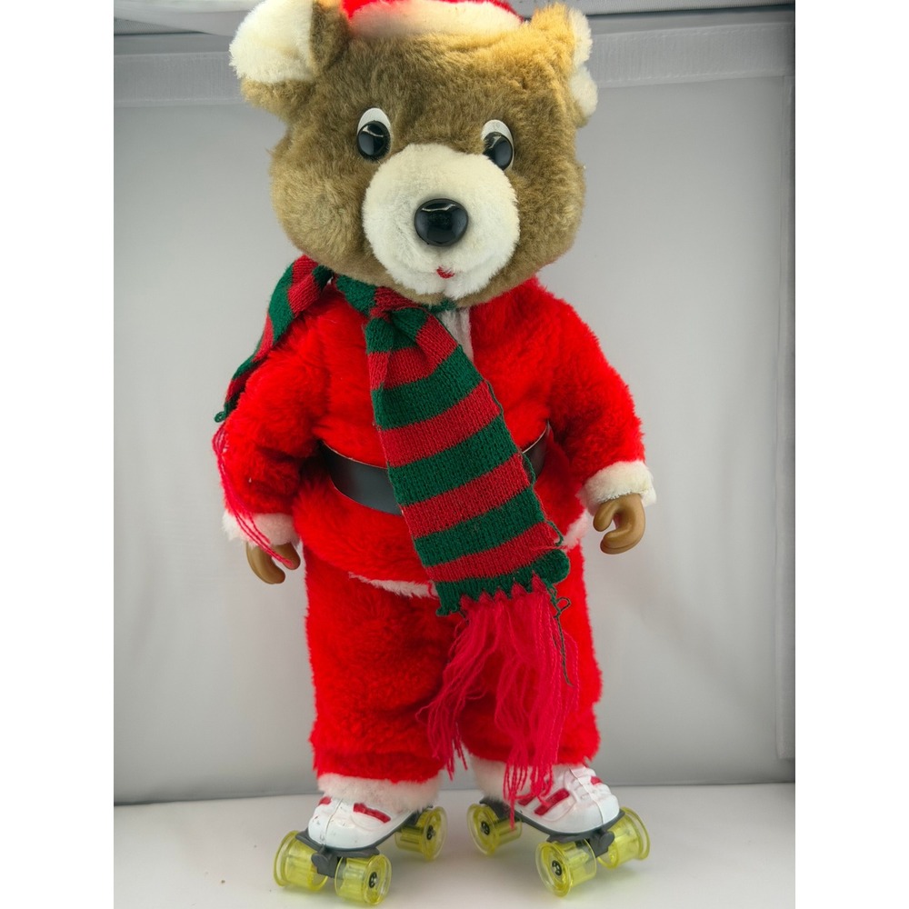 Vintage Christmas Around the World Roller Skating Santa Bear Musical Animated